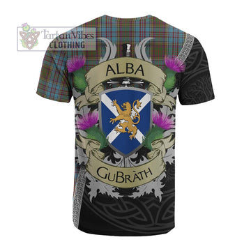 Tartan Vibes Clothing Anderson Tartan Family Crest Cotton T-shirt Lion Rampant Royal Thistle Shield Celtic Inspired