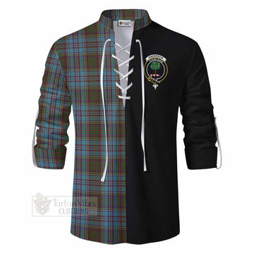 Tartan Vibes Clothing Anderson Tartan Ghillie Kilt Shirt with Family Crest and Half Of Me Style