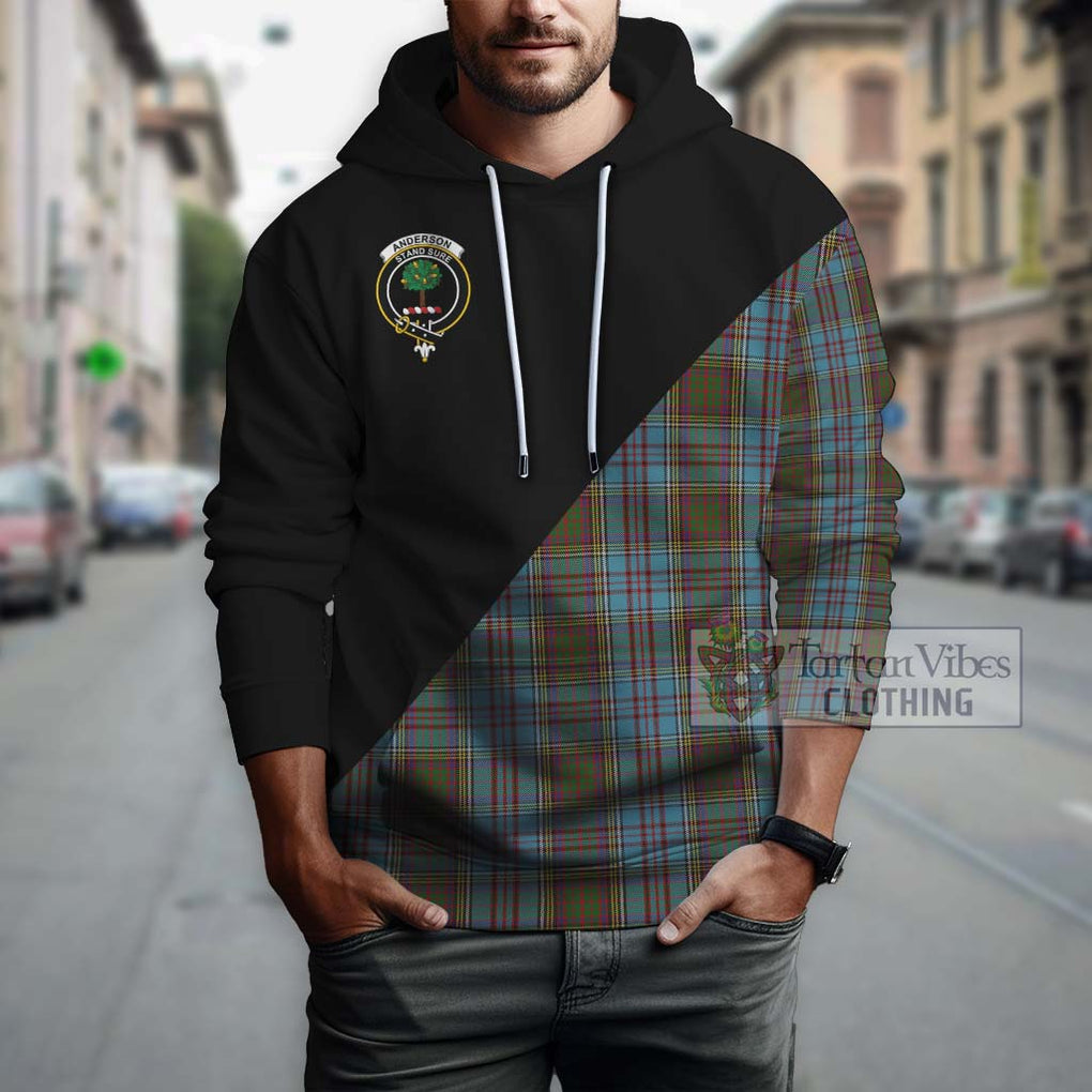 Anderson Tartan Hoodie with Family Crest and Military Logo Style - Tartanvibesclothing Shop
