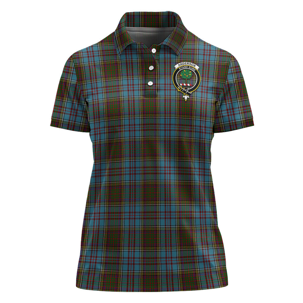 Anderson Tartan Polo Shirt with Family Crest For Women - Tartanvibesclothing