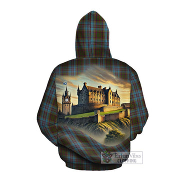 Tartan Vibes Clothing Anderson Tartan Family Crest Cotton Hoodie with Scottish Ancient Castle Style