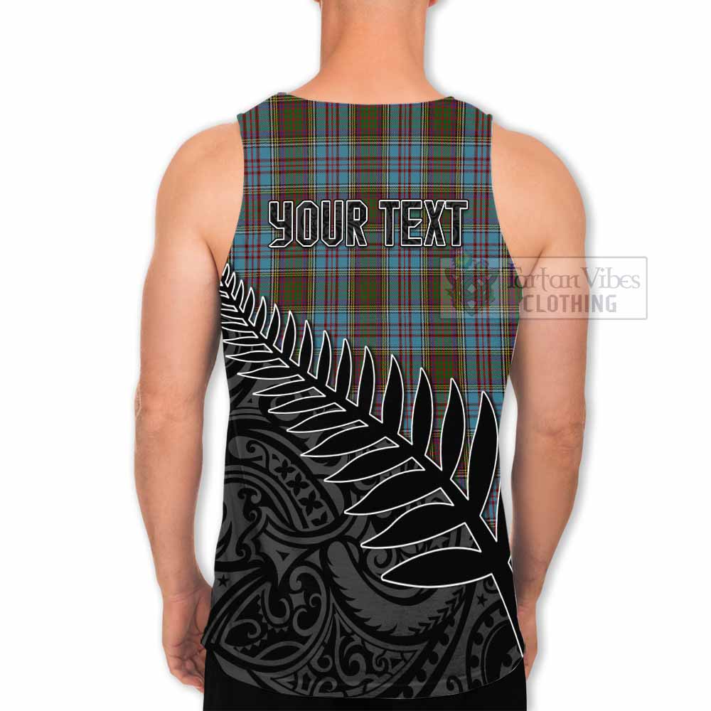 Tartan Vibes Clothing Anderson Crest Tartan Men's Tank Top with New Zealand Silver Fern Half Style