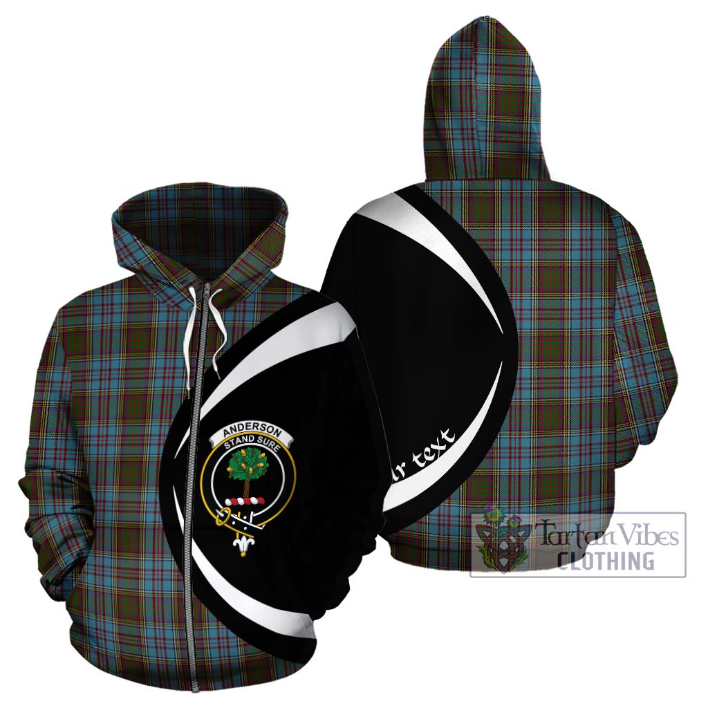 Tartan Vibes Clothing Anderson Tartan Hoodie with Family Crest Circle Style