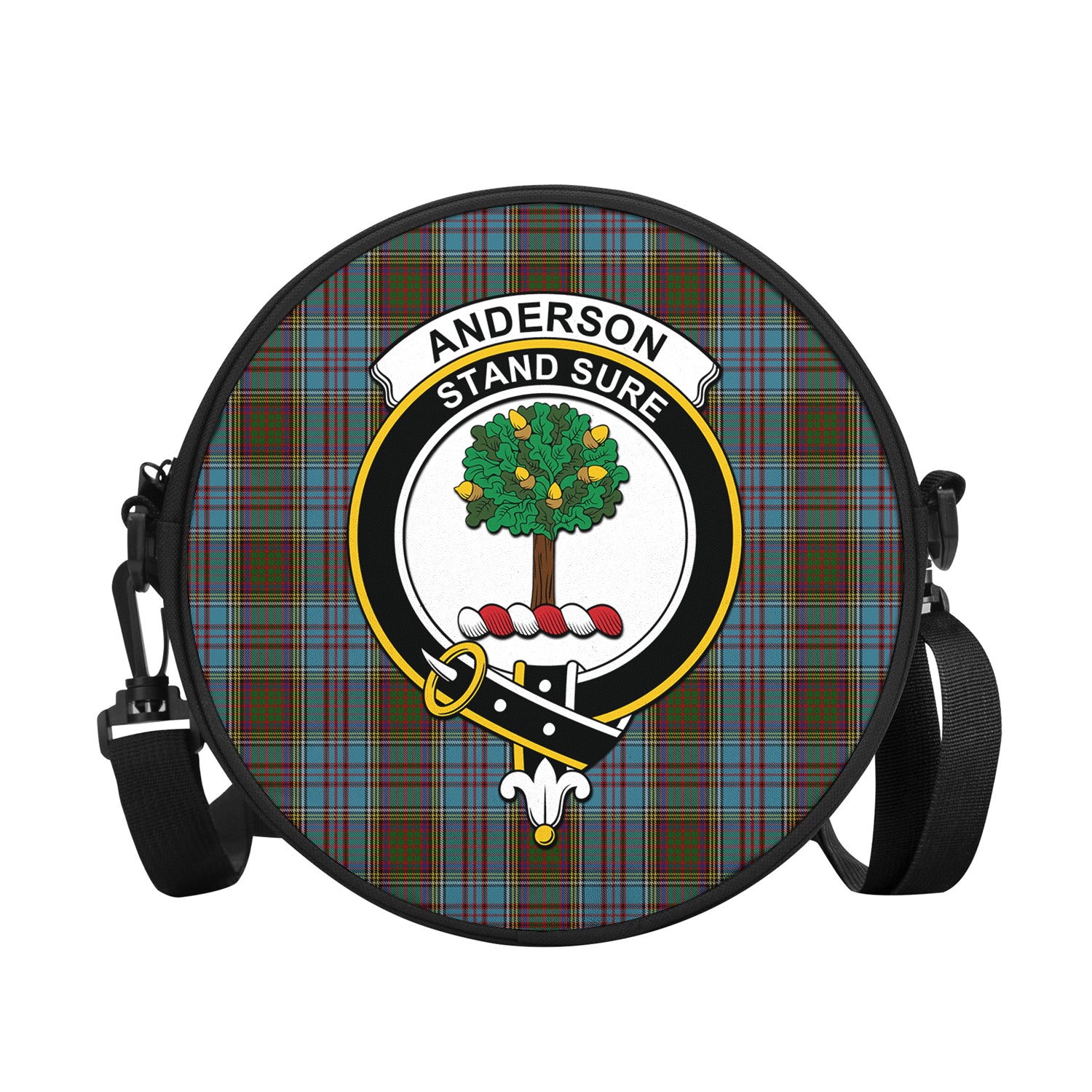 Anderson Tartan Round Satchel Bags with Family Crest - Tartan Vibes Clothing