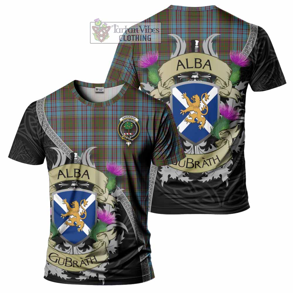 Tartan Vibes Clothing Anderson Tartan Family Crest T-Shirt Lion Rampant Royal Thistle Shield Celtic Inspired