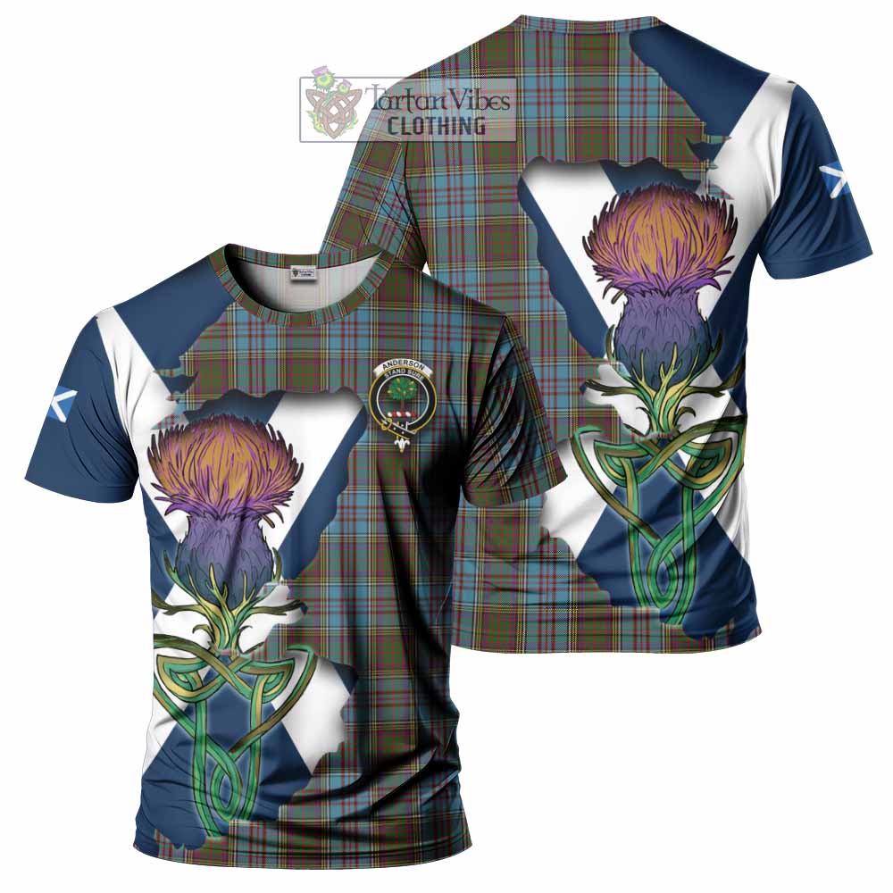 Tartan Vibes Clothing Anderson Tartan Family Crest T-Shirt Scottish Thistle Celtic Inspired