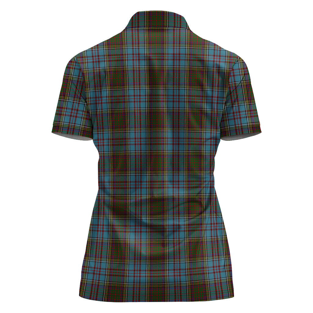 Anderson Tartan Polo Shirt with Family Crest For Women - Tartanvibesclothing