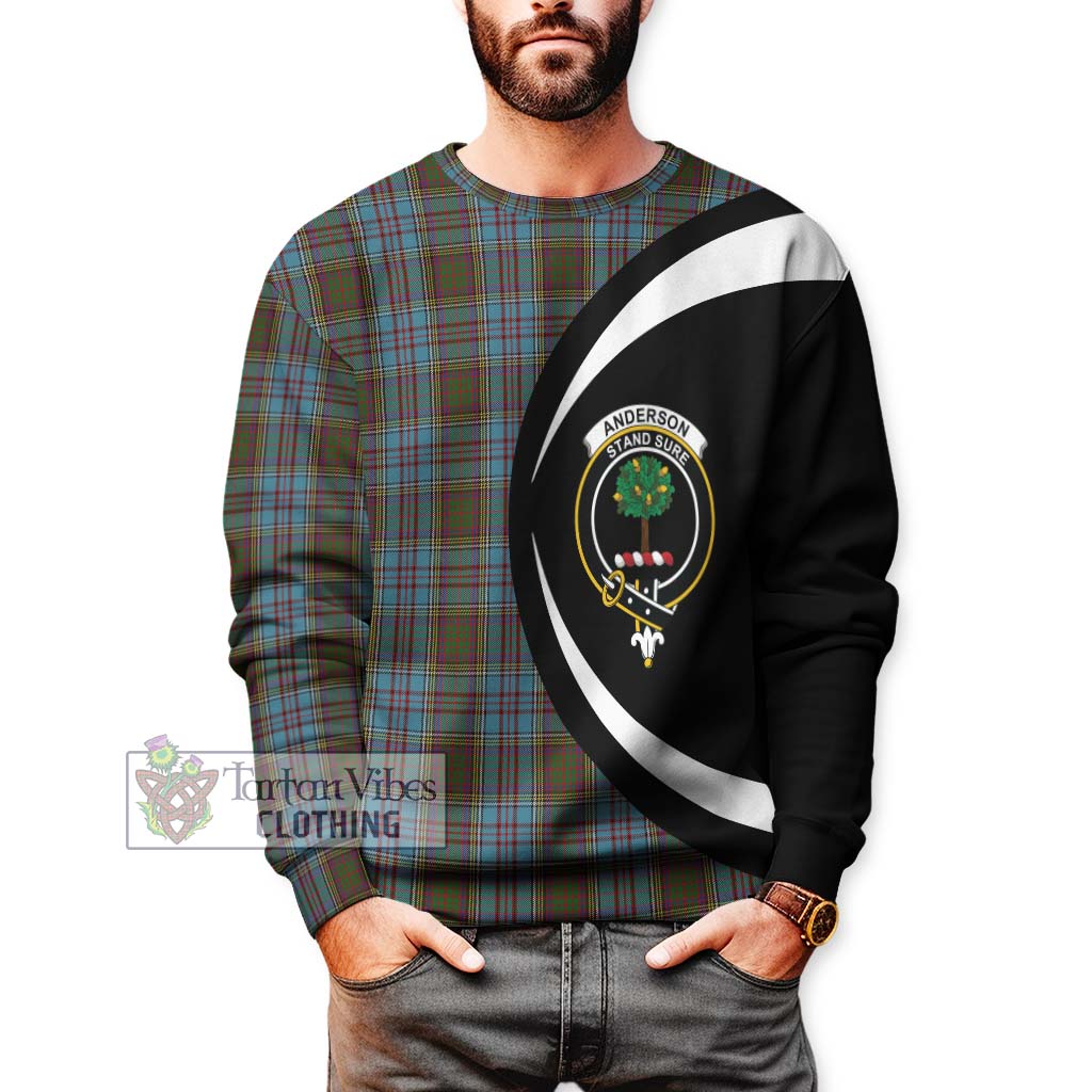 Anderson Tartan Sweatshirt with Family Crest Circle Style - Tartan Vibes Clothing