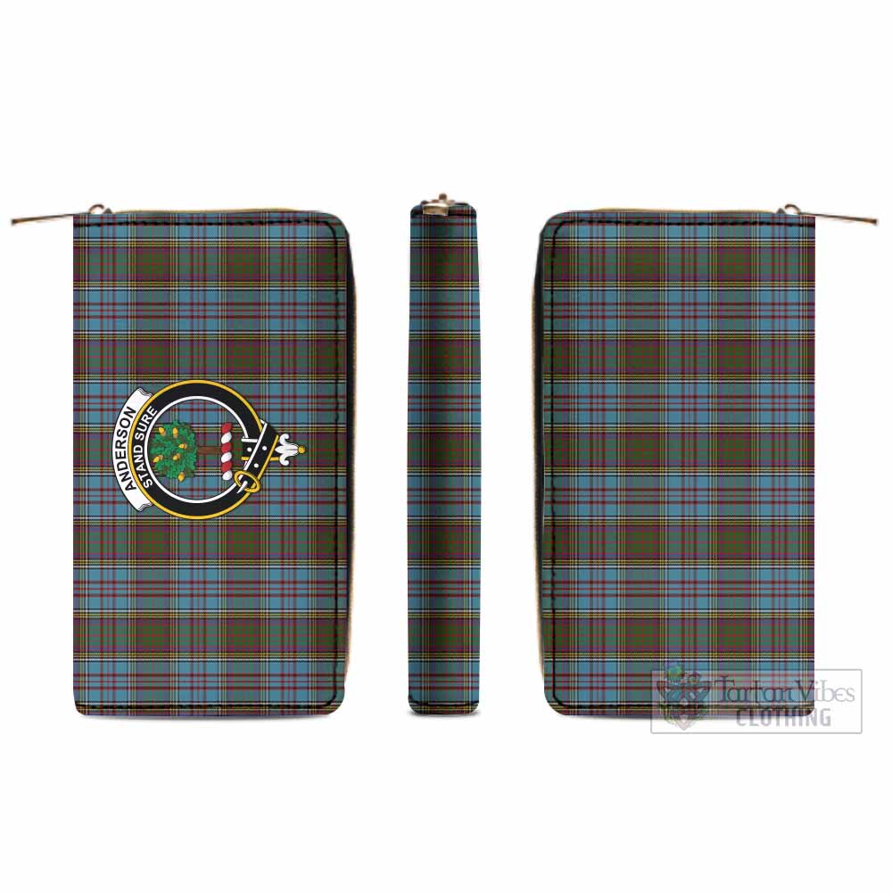 Tartan Vibes Clothing Anderson Tartan Women's Leather Wallet with Family Crest
