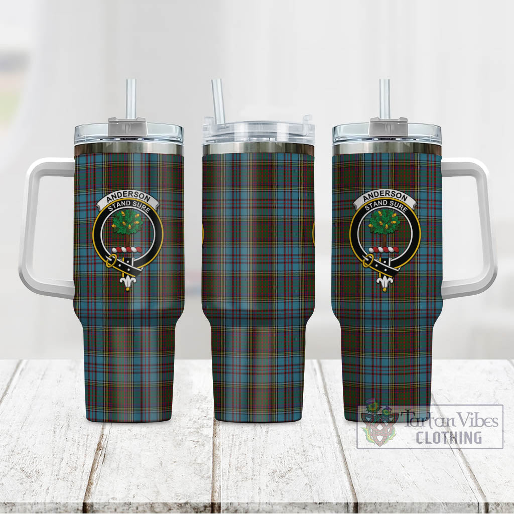 Tartan Vibes Clothing Anderson Tartan and Family Crest Tumbler with Handle
