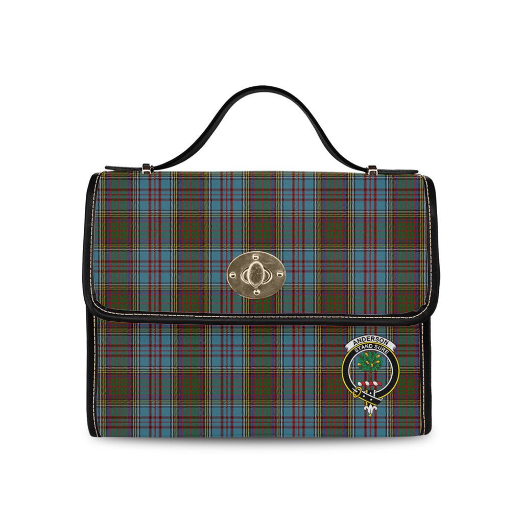 Anderson Tartan Leather Strap Waterproof Canvas Bag with Family Crest - Tartanvibesclothing