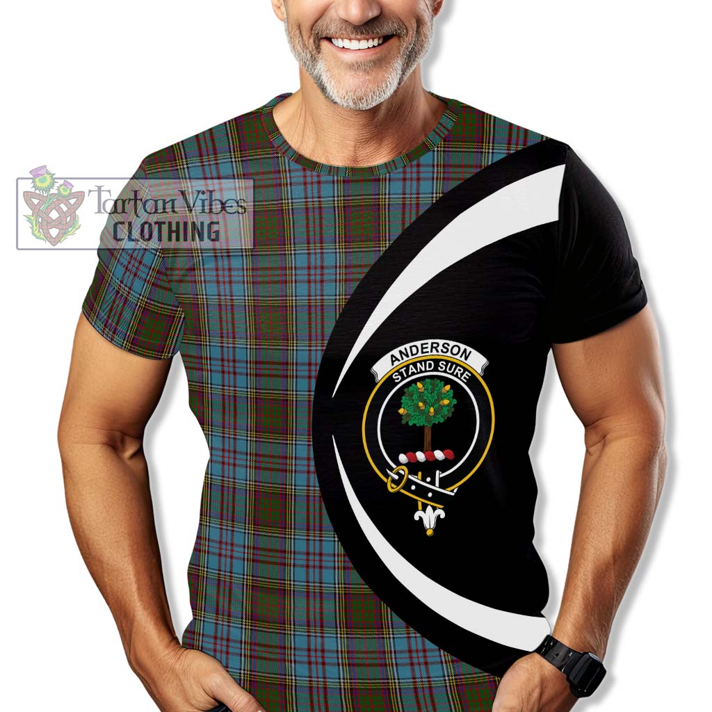 Tartan Vibes Clothing Anderson Tartan T-Shirt with Family Crest Circle Style