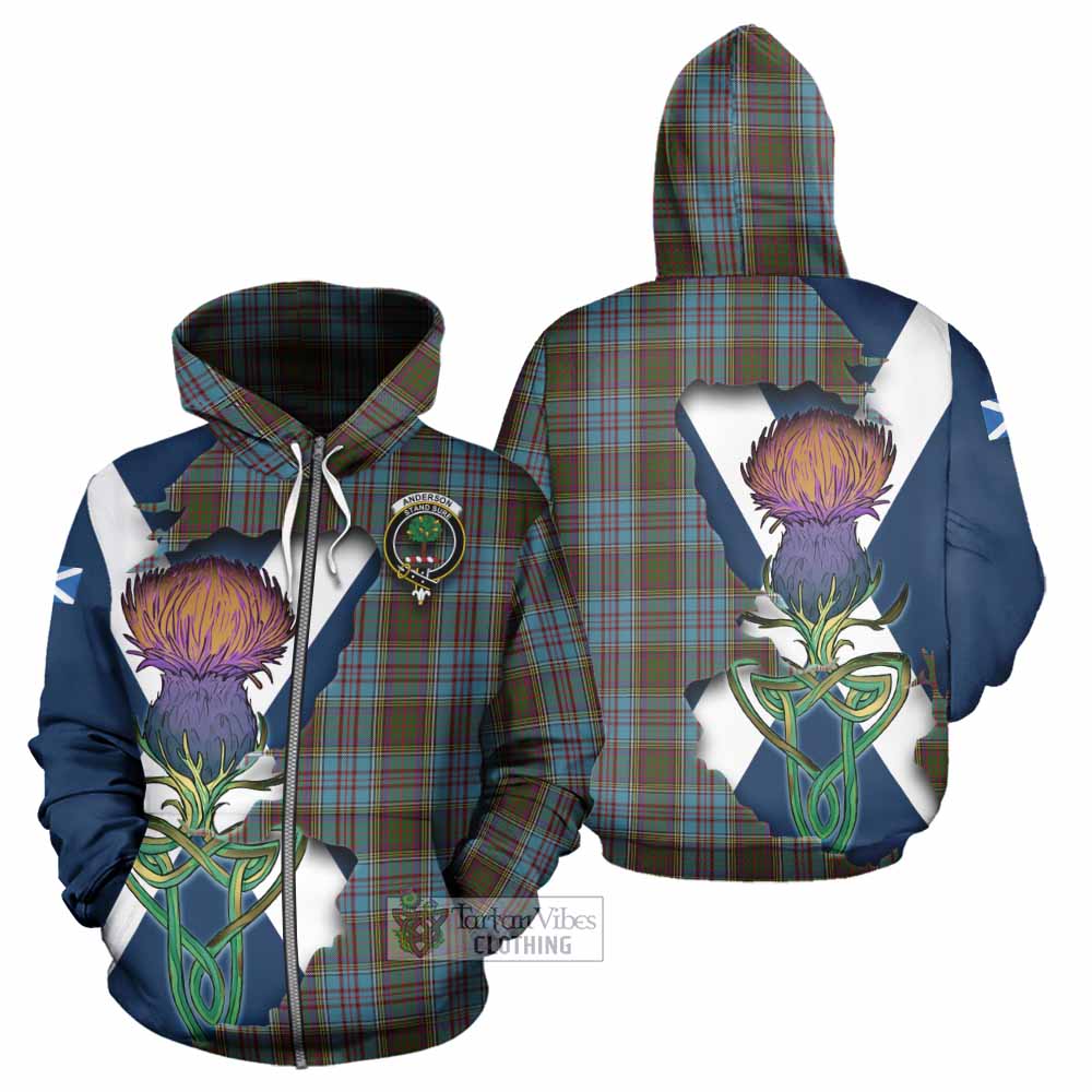 Tartan Vibes Clothing Anderson Tartan Family Crest Hoodie Scottish Thistle Celtic Inspired