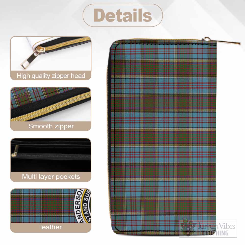 Tartan Vibes Clothing Anderson Tartan Women's Leather Wallet with Family Crest