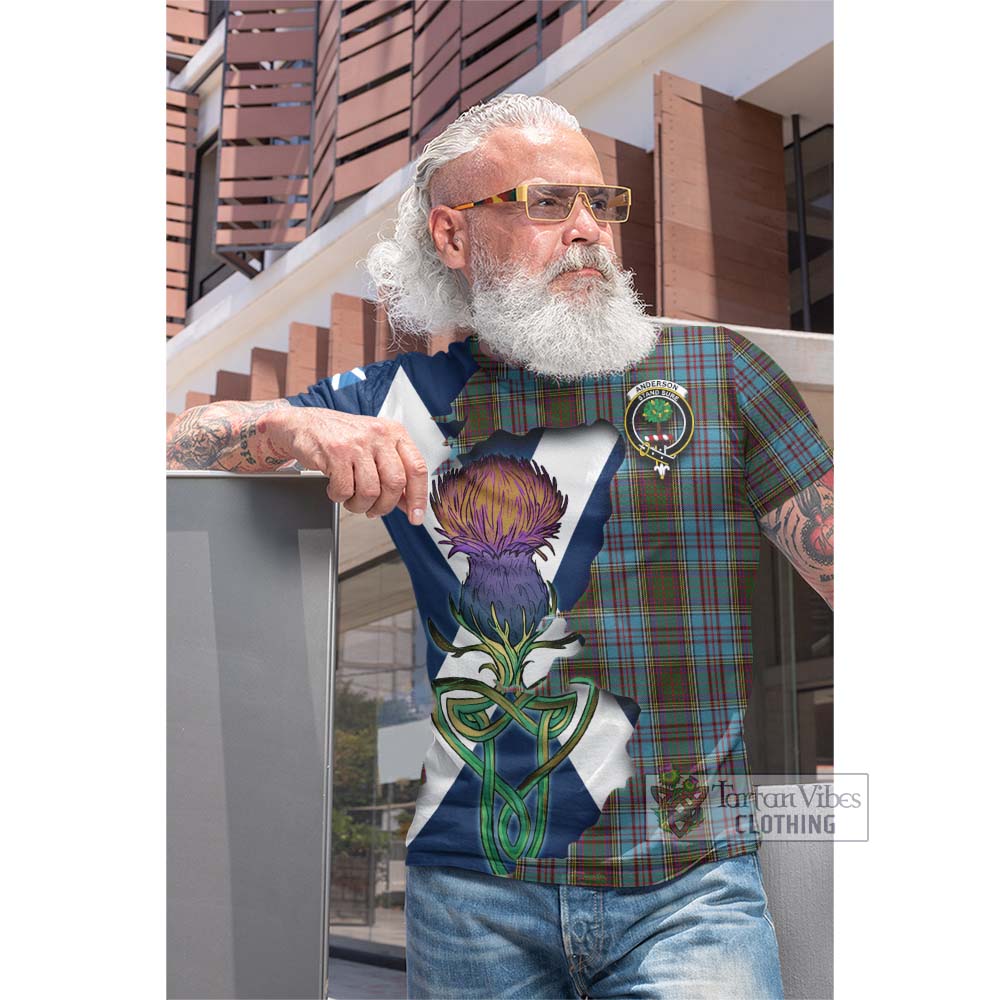 Tartan Vibes Clothing Anderson Tartan Family Crest Cotton T-shirt Scottish Thistle Celtic Inspired