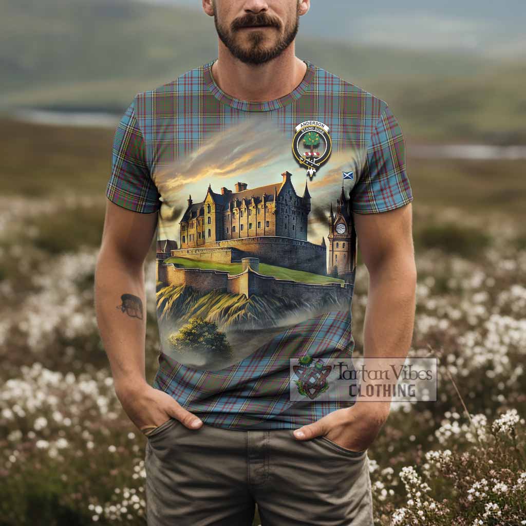 Tartan Vibes Clothing Anderson Tartan Family Crest T-Shirt with Scottish Ancient Castle Stype