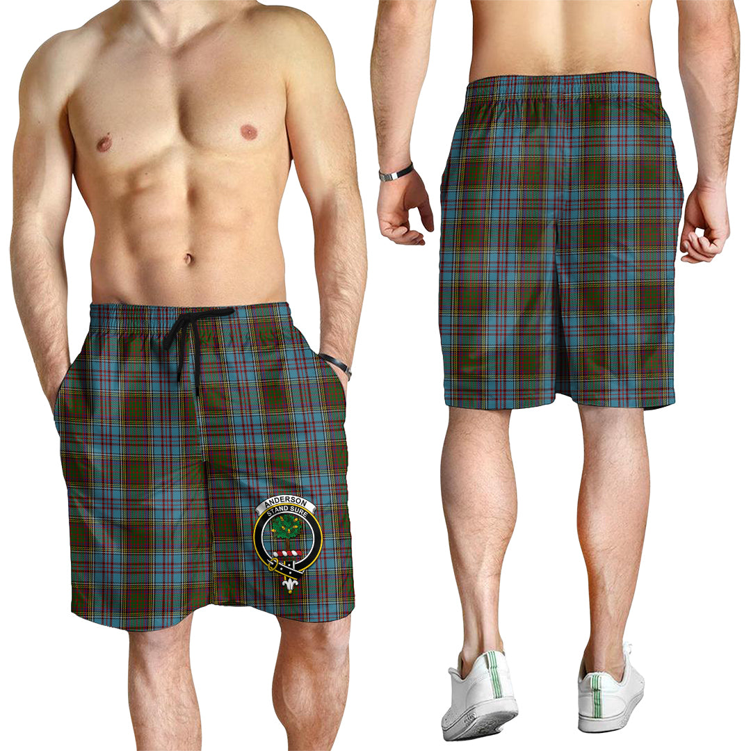Anderson Tartan Mens Shorts with Family Crest - Tartanvibesclothing