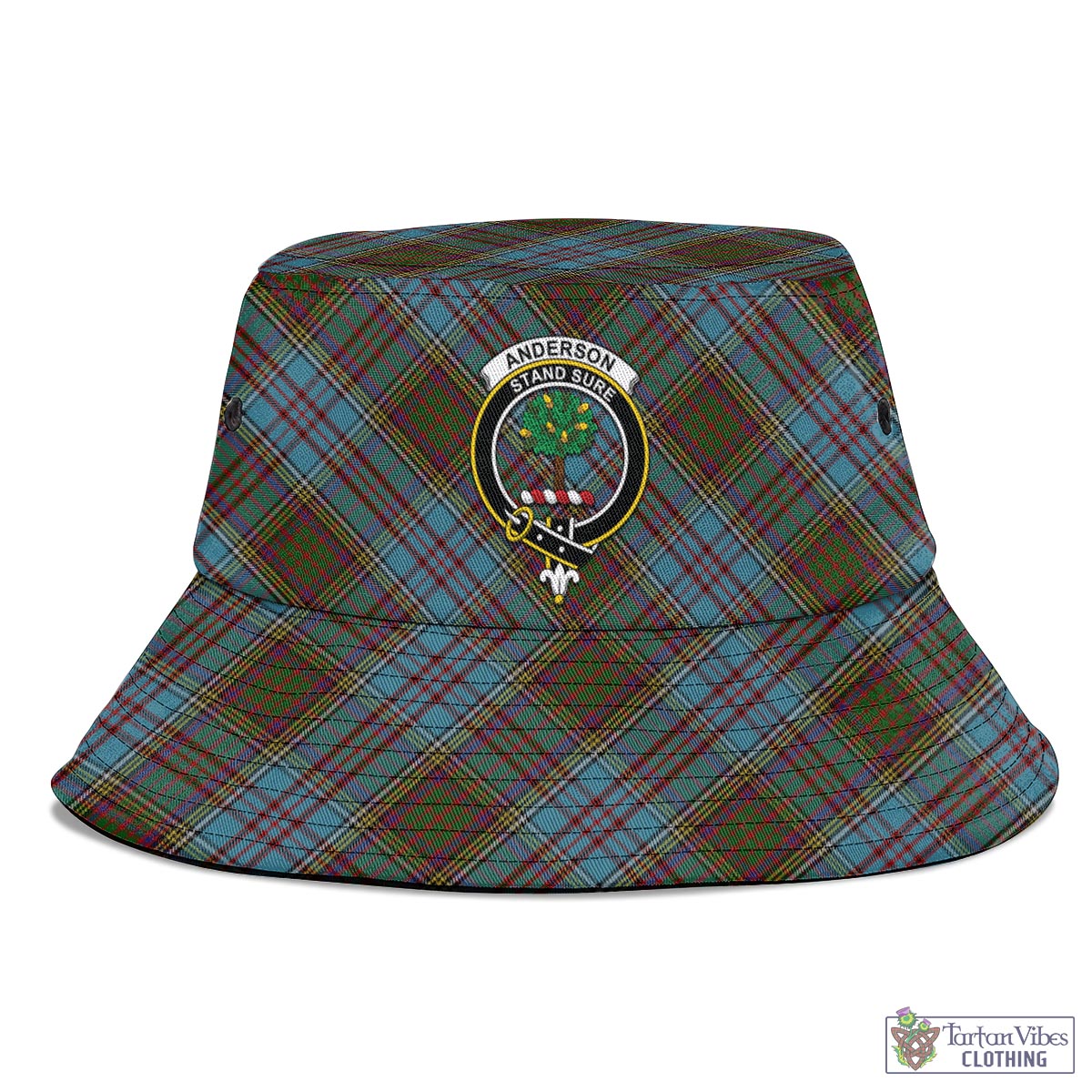 Tartan Vibes Clothing Anderson Tartan Bucket Hat with Family Crest