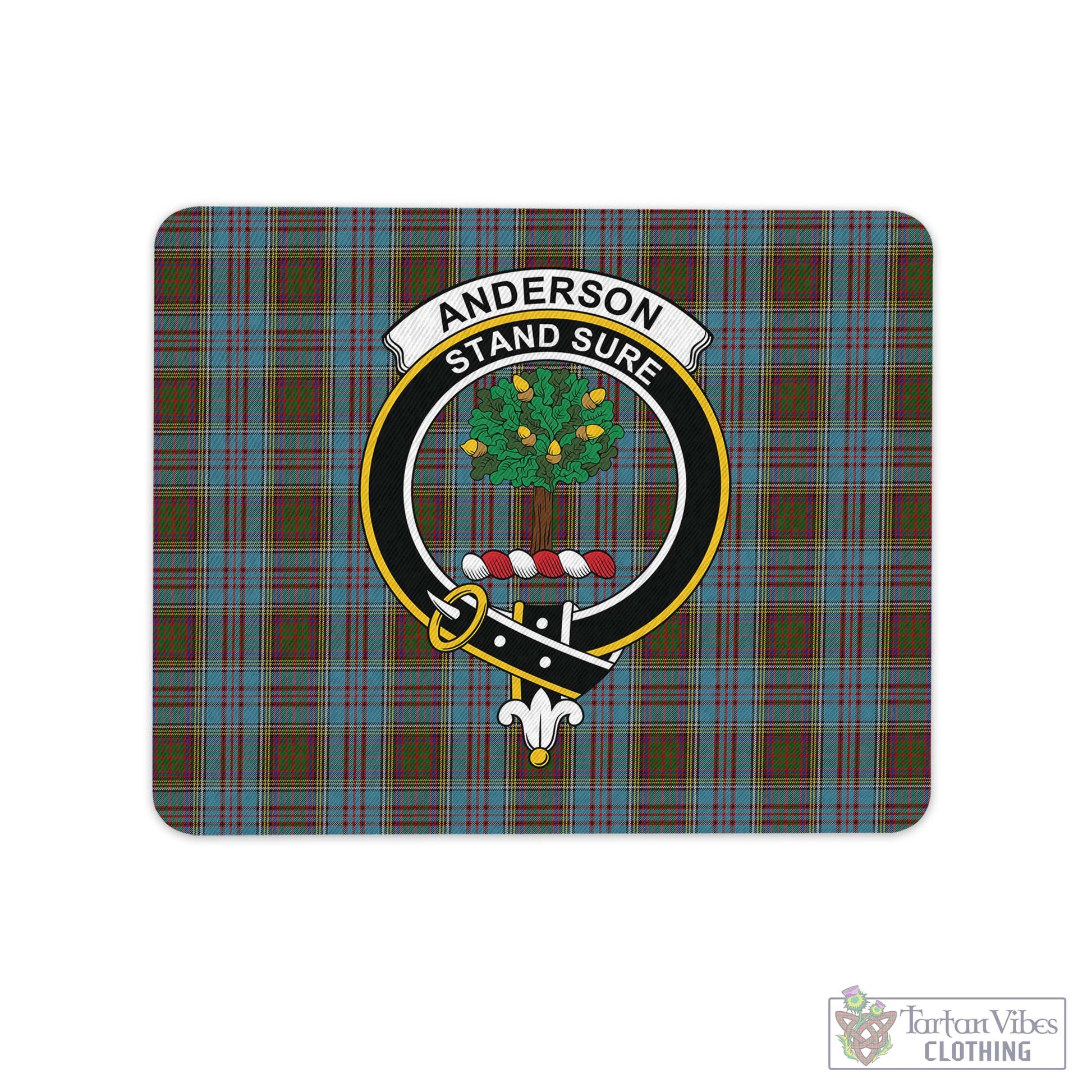 Tartan Vibes Clothing Anderson Tartan Mouse Pad with Family Crest