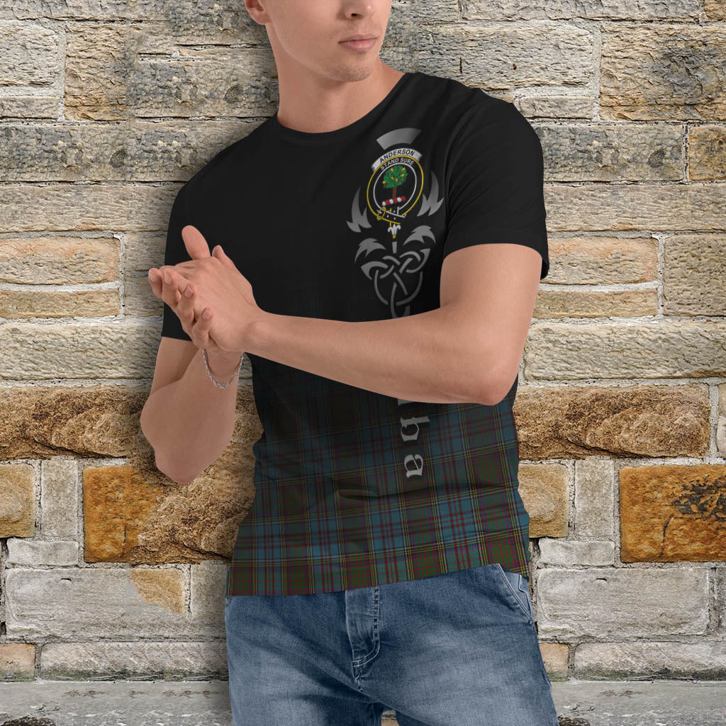 Tartan Vibes Clothing Anderson Tartan T-Shirt Featuring Alba Gu Brath Family Crest Celtic Inspired