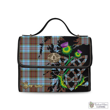 Anderson Ancient Tartan Waterproof Canvas Bag with Scotland Map and Thistle Celtic Accents