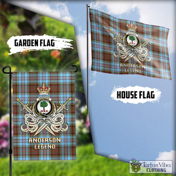 Anderson Ancient Tartan Flag with Clan Crest and the Golden Sword of Courageous Legacy