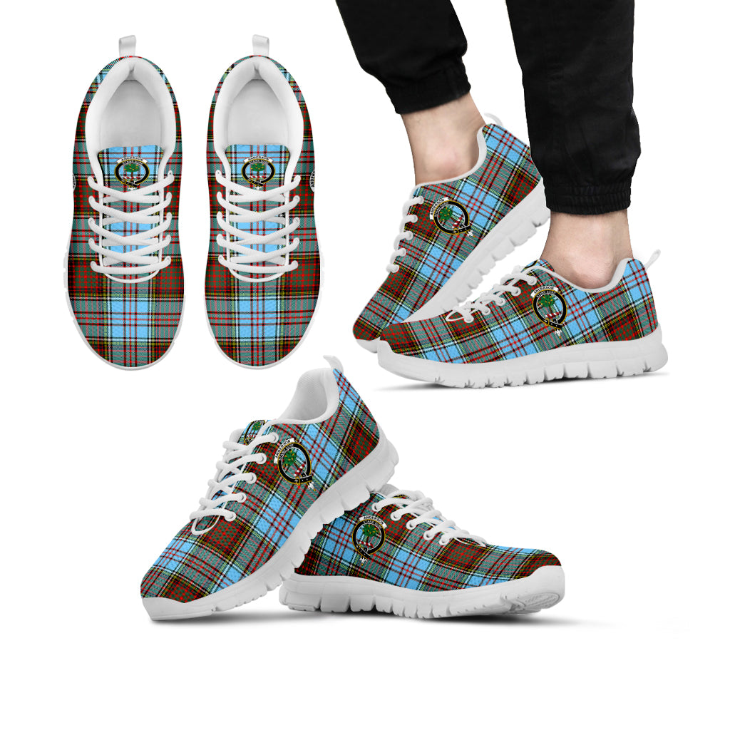 Anderson Ancient Tartan Sneakers with Family Crest - Tartanvibesclothing