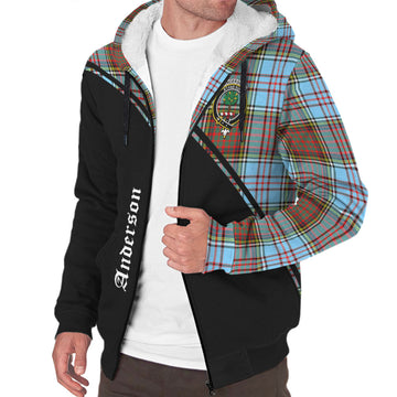 Anderson Ancient Tartan Sherpa Hoodie with Family Crest Curve Style