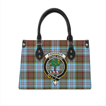 Anderson Ancient Tartan Leather Bag with Family Crest