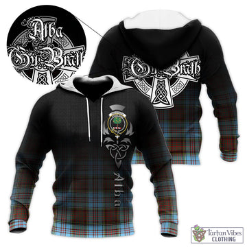 Anderson Ancient Tartan Knitted Hoodie Featuring Alba Gu Brath Family Crest Celtic Inspired