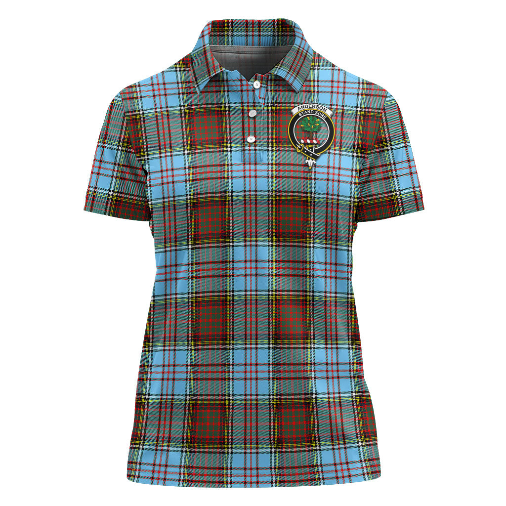 Anderson Ancient Tartan Polo Shirt with Family Crest For Women - Tartanvibesclothing