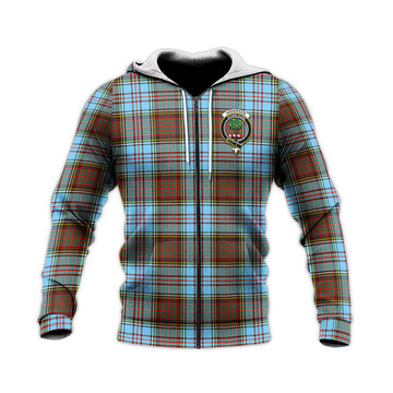Anderson Ancient Tartan Knitted Hoodie with Family Crest