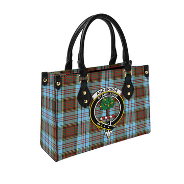 Anderson Ancient Tartan Leather Bag with Family Crest