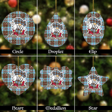 Anderson Ancient Tartan Christmas Ornaments with Scottish Gnome Playing Bagpipes