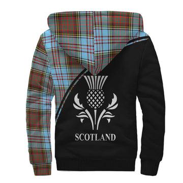 Anderson Ancient Tartan Sherpa Hoodie with Family Crest Curve Style