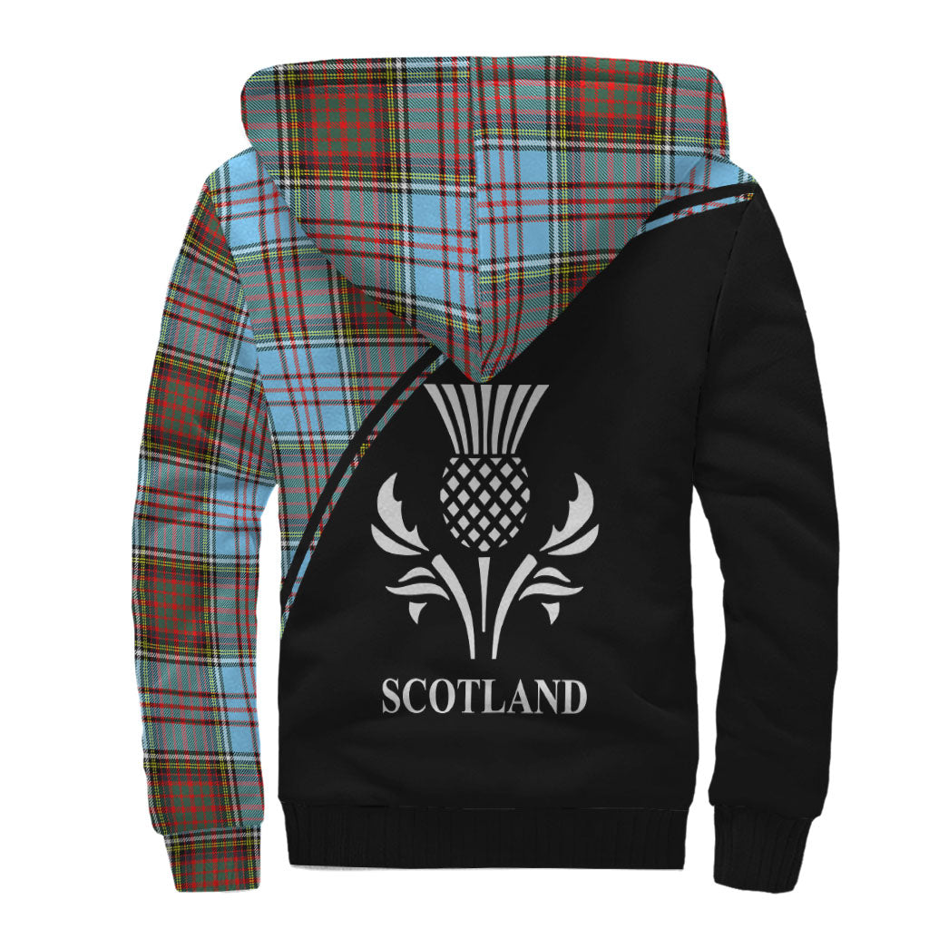 Anderson Ancient Tartan Sherpa Hoodie with Family Crest Curve Style - Tartanvibesclothing