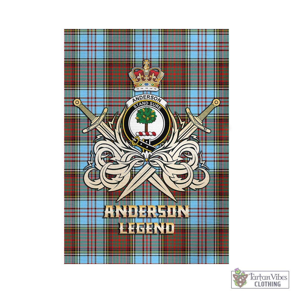 Tartan Vibes Clothing Anderson Ancient Tartan Flag with Clan Crest and the Golden Sword of Courageous Legacy