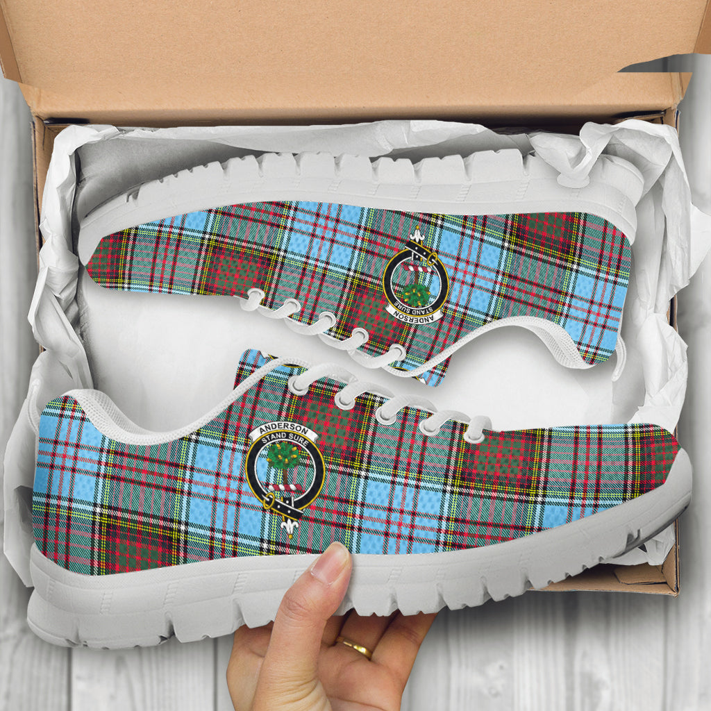 Anderson Ancient Tartan Sneakers with Family Crest - Tartanvibesclothing