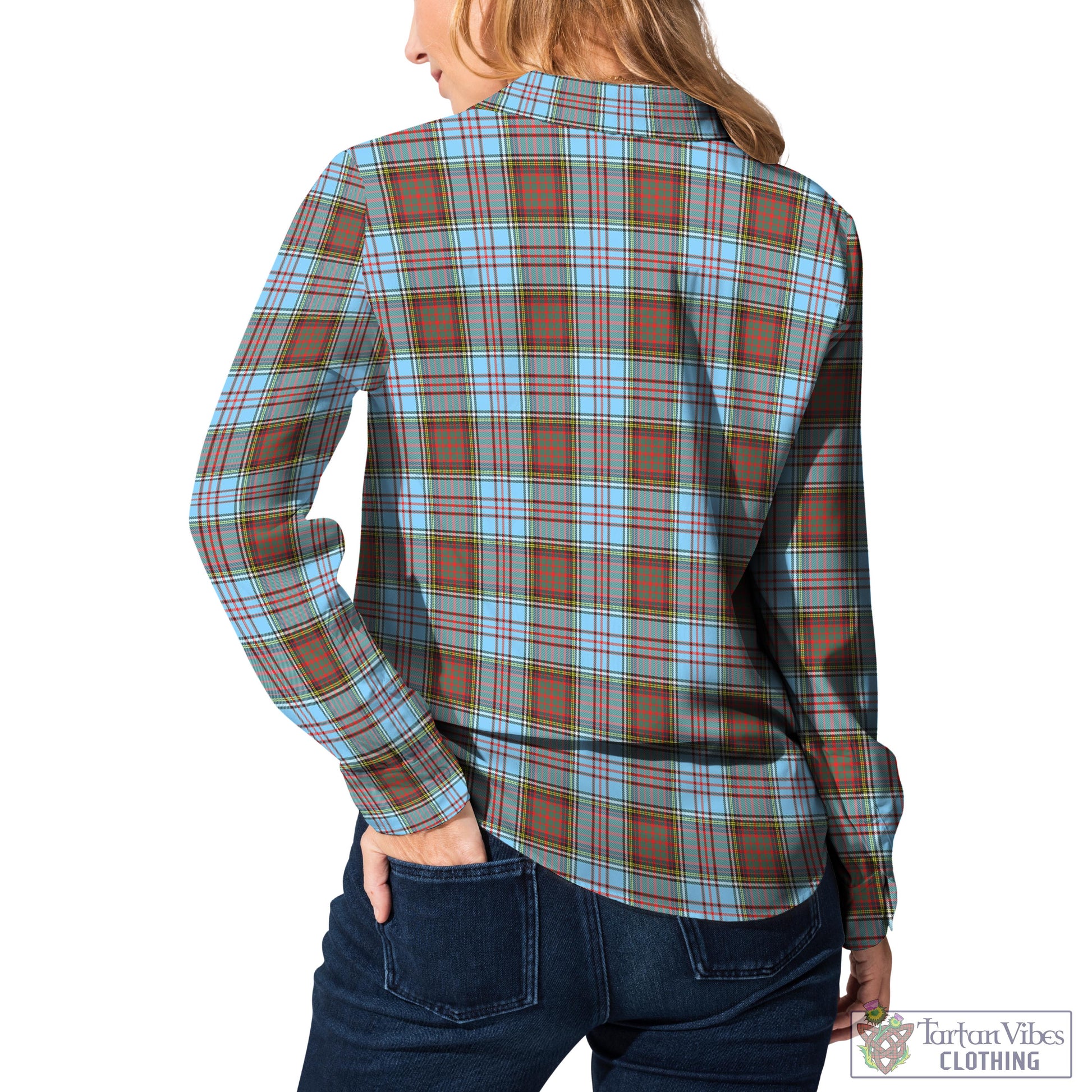 Tartan Vibes Clothing Anderson Ancient Tartan Womens Casual Shirt with Family Crest