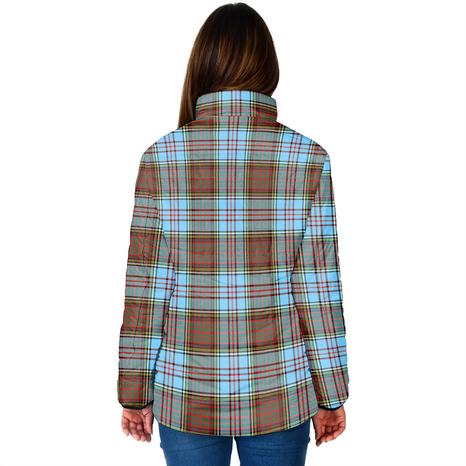 Anderson Ancient Tartan Padded Jacket with Family Crest - Tartanvibesclothing
