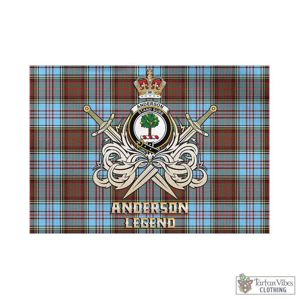 Tartan Vibes Clothing Anderson Ancient Tartan Flag with Clan Crest and the Golden Sword of Courageous Legacy