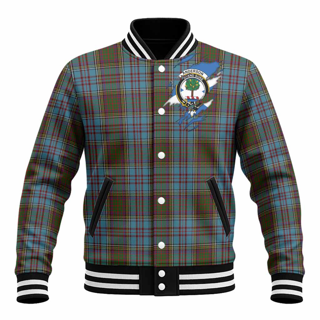 Anderson Clan Crest In Me Tartan Baseball Jacket Scotland Flag Style