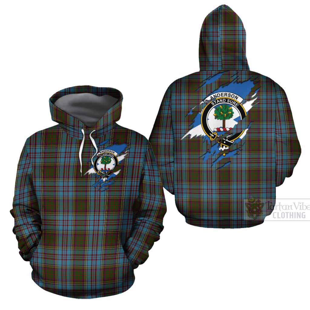 Anderson Clan Crest In Me Tartan Cotton Hoodie Scotland Flag Style