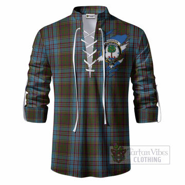 Anderson Clan Crest In Me Tartan Ghillie Shirt Scotland Flag Style