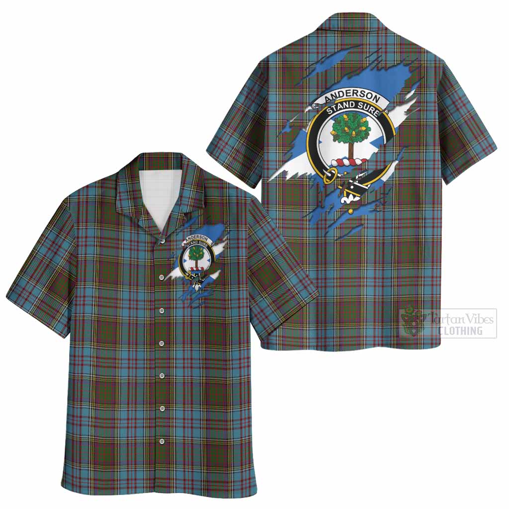 Anderson Clan Crest In Me Tartan Hawaiian Shirt Scotland Flag Style