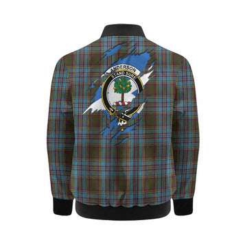 Anderson Clan Crest In Me Tartan Kid Bomber Jacket Scotland Flag Style