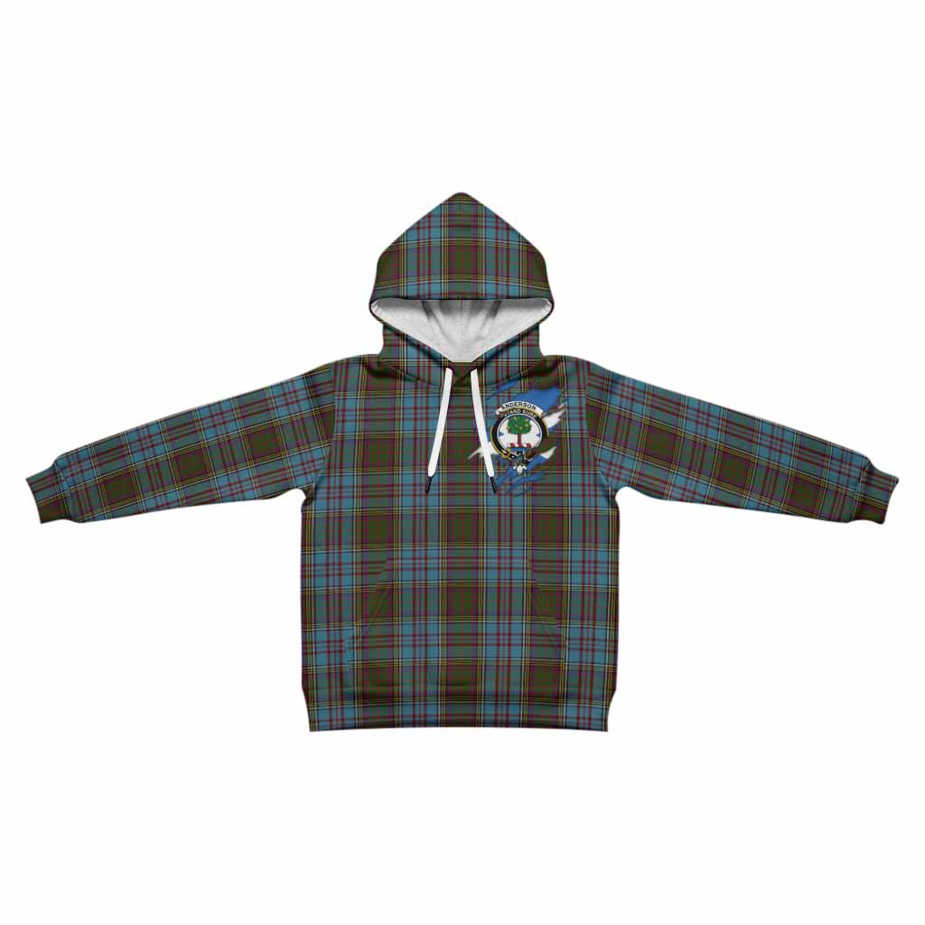 Anderson Clan Crest In Me Tartan Kid Hoodie Scotland Flag Style