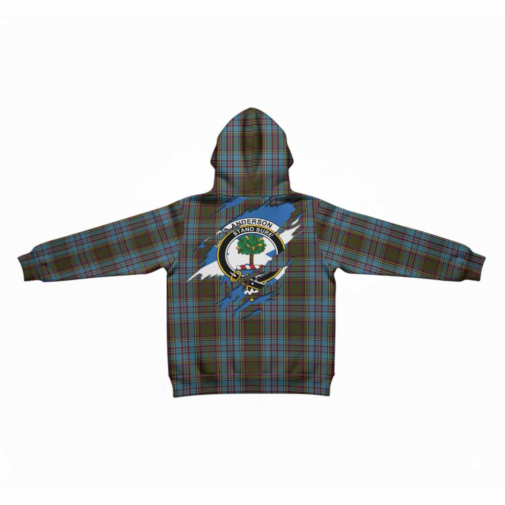 Anderson Clan Crest In Me Tartan Kid Hoodie Scotland Flag Style