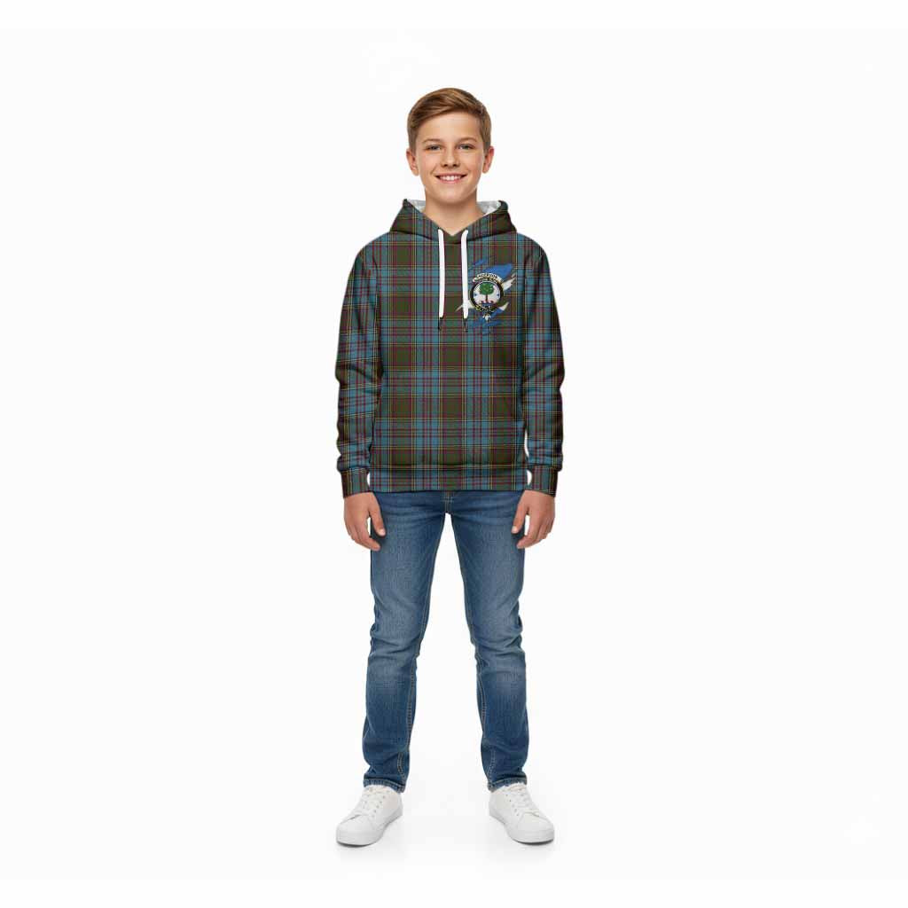 Anderson Clan Crest In Me Tartan Kid Hoodie Scotland Flag Style