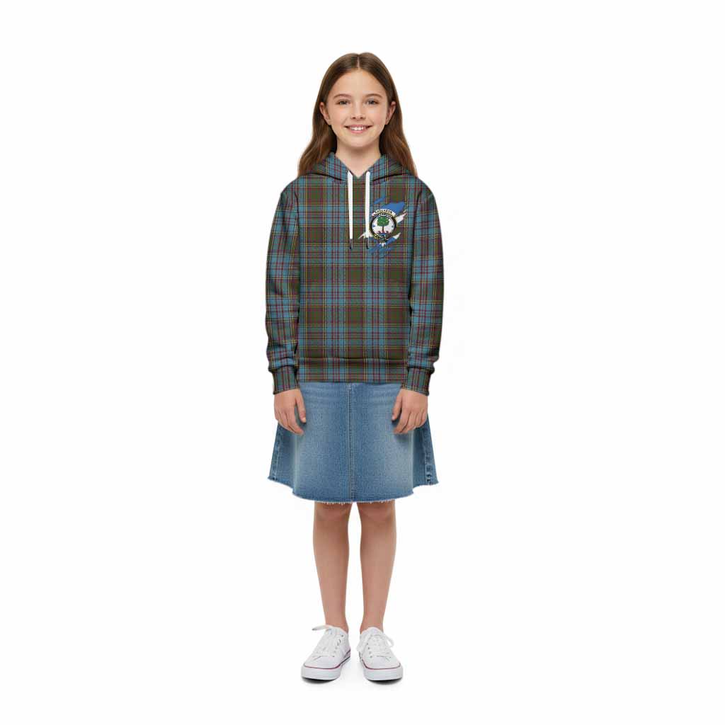 Anderson Clan Crest In Me Tartan Kid Hoodie Scotland Flag Style